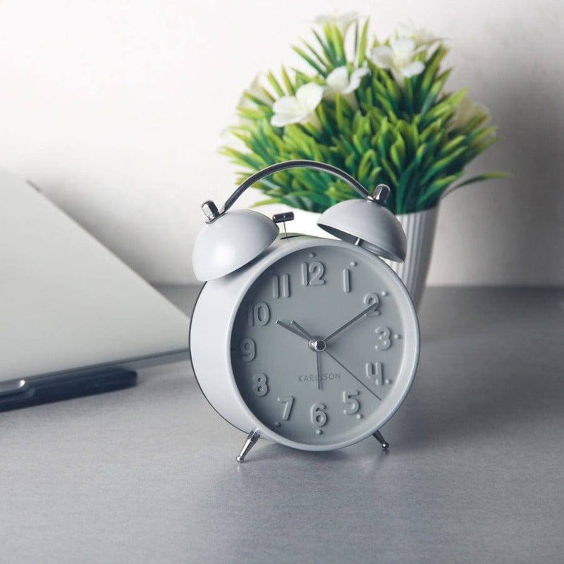 Karlsson Netherlands Iconic Alarm Clock - Matte Grey - Modern Quests
