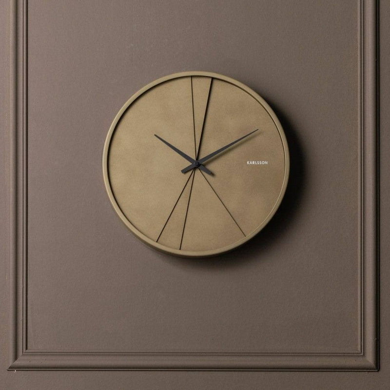 Karlsson Netherlands Layered Lines Wall Clock 30cm - Moss Green