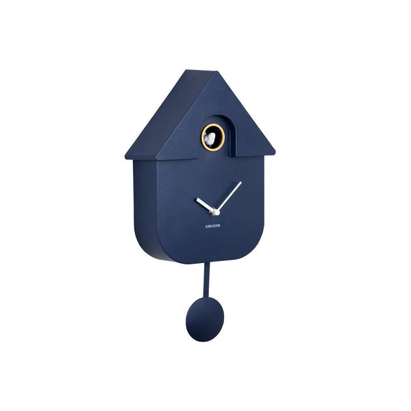 Karlsson Netherlands Modern Cuckoo Pendulum Wall Clock - Dark Blue
