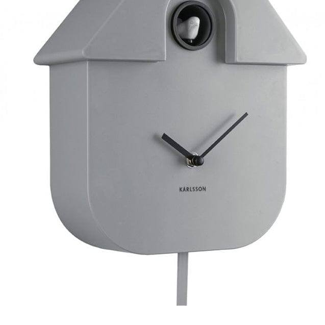 Karlsson Netherlands Modern Cuckoo Pendulum Wall Clock - Mouse Grey - Modern Quests