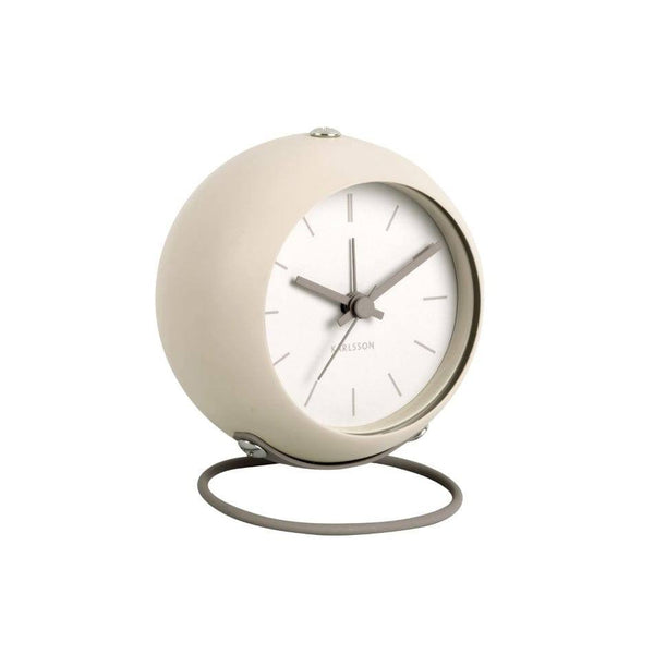 Karlsson Netherlands Nirvana Globe Alarm Clock - Warm Grey - Modern Quests