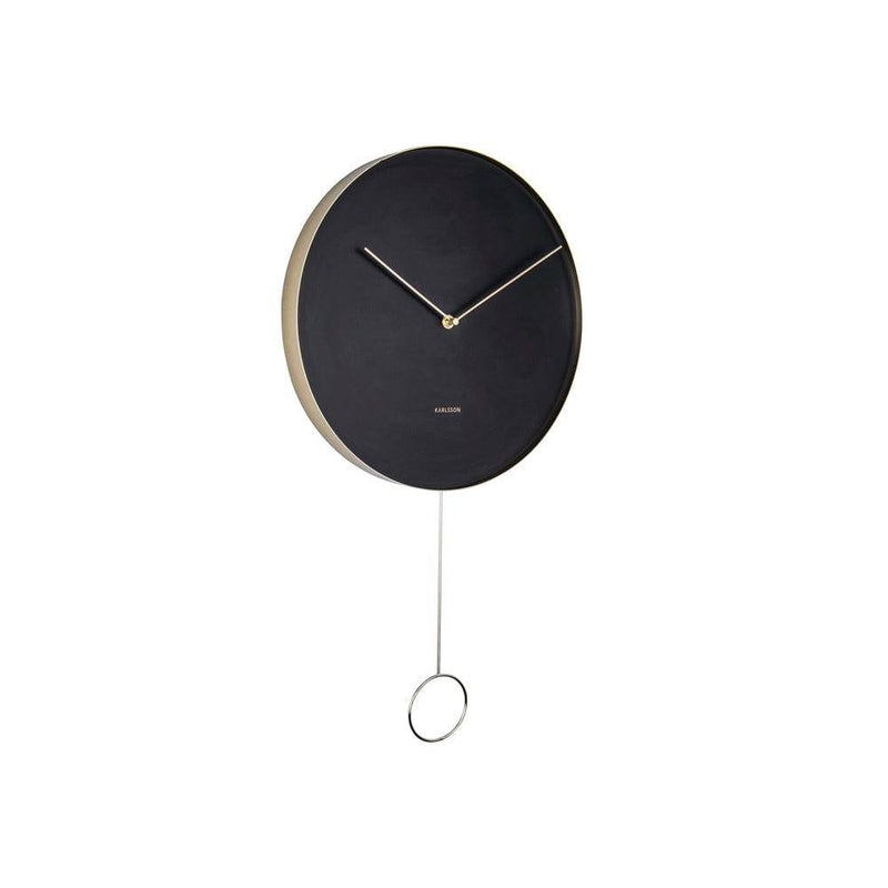 Karlsson Netherlands Pendulum Wall Clock 34cm - Black Gold