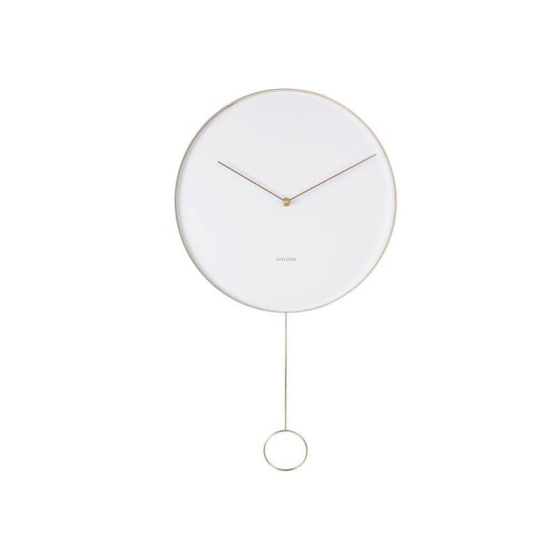 Karlsson Netherlands Pendulum Wall Clock 34cm - White Gold