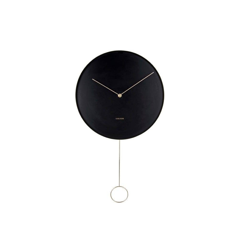 Karlsson Netherlands Pendulum Wall Clock - Black Gold - Modern Quests