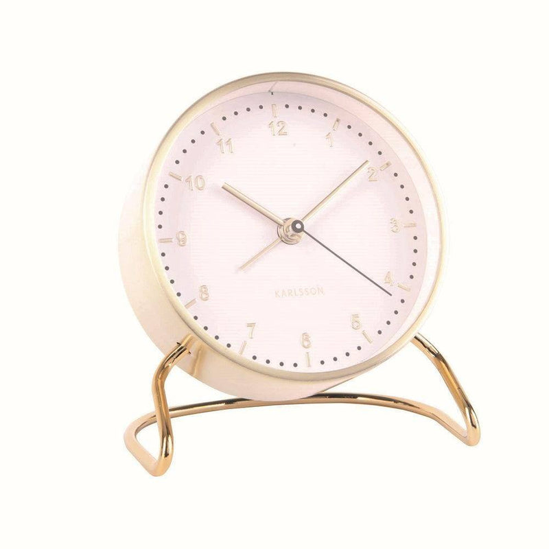 Karlsson Netherlands Stylish Numbers Alarm Clock - White Gold - Modern Quests