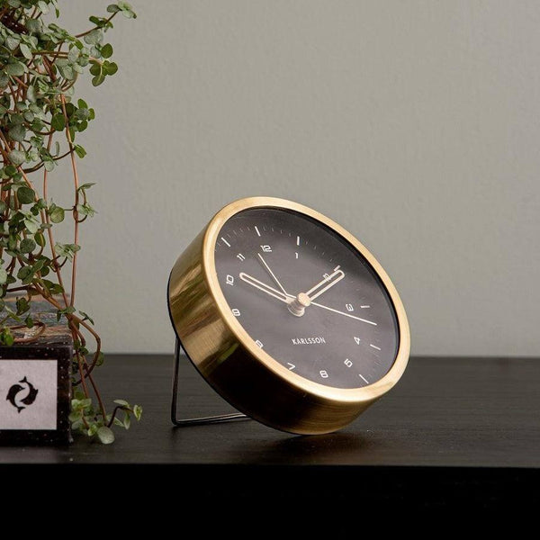 Karlsson Netherlands Tinge Alarm Clock - Black Gold