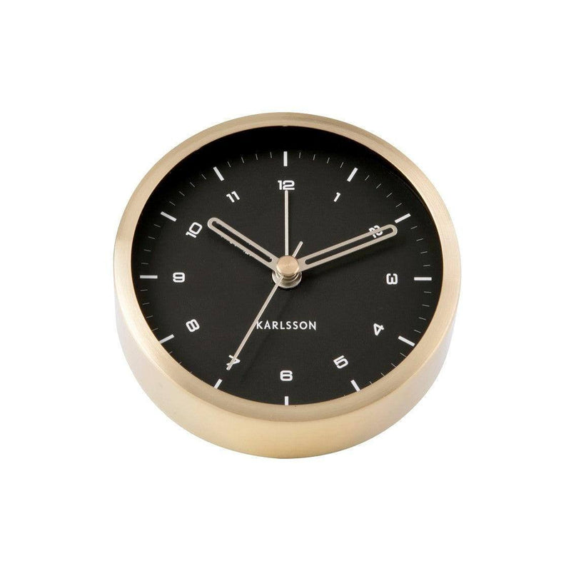 Karlsson Netherlands Tinge Alarm Clock Small - Black Gold - Modern Quests
