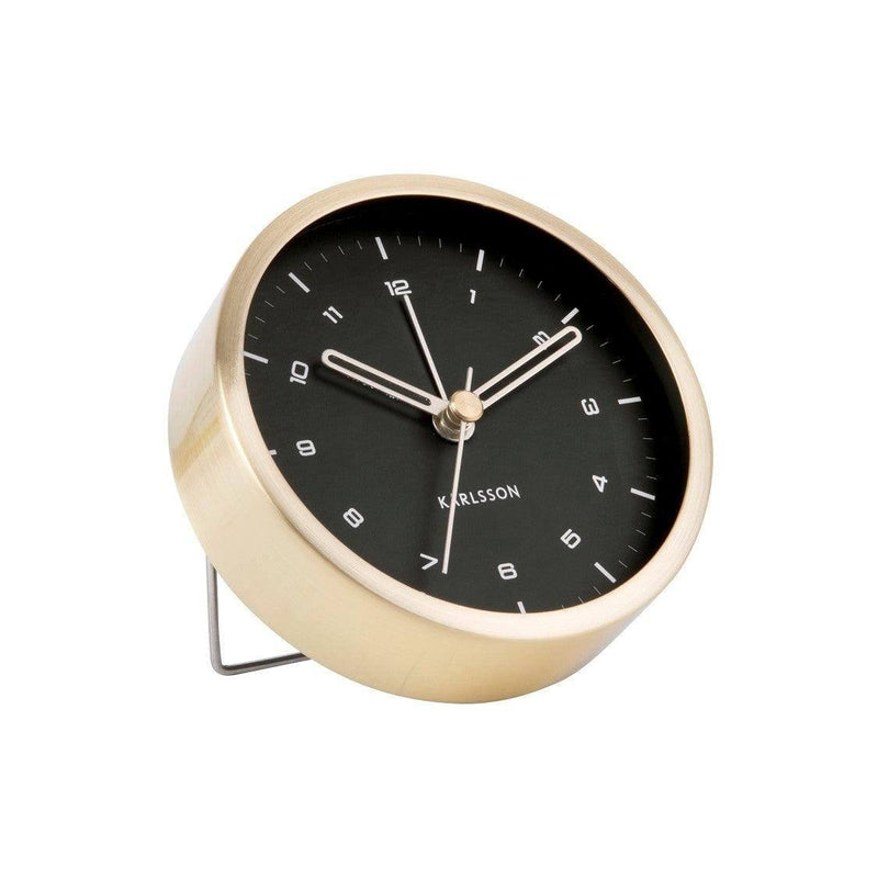 Karlsson Netherlands Tinge Alarm Clock Small - Black Gold - Modern Quests