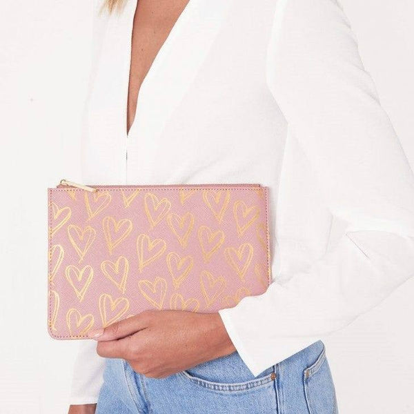 Katie Loxton London Perfect Pouch - Gold Hearts - Modern Quests