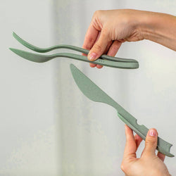 Koziol Germany Klikk 3-piece Cutlery Set - Organic Green - Modern Quests
