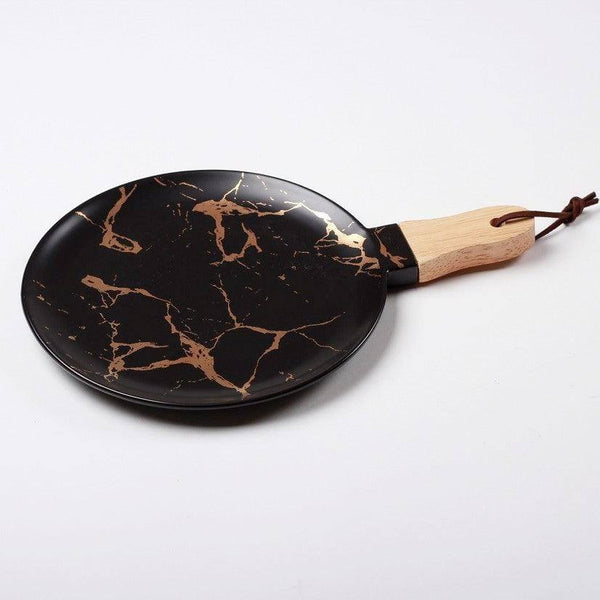 Lekoch Tapas Ceramic Serving Paddle - Black Marble