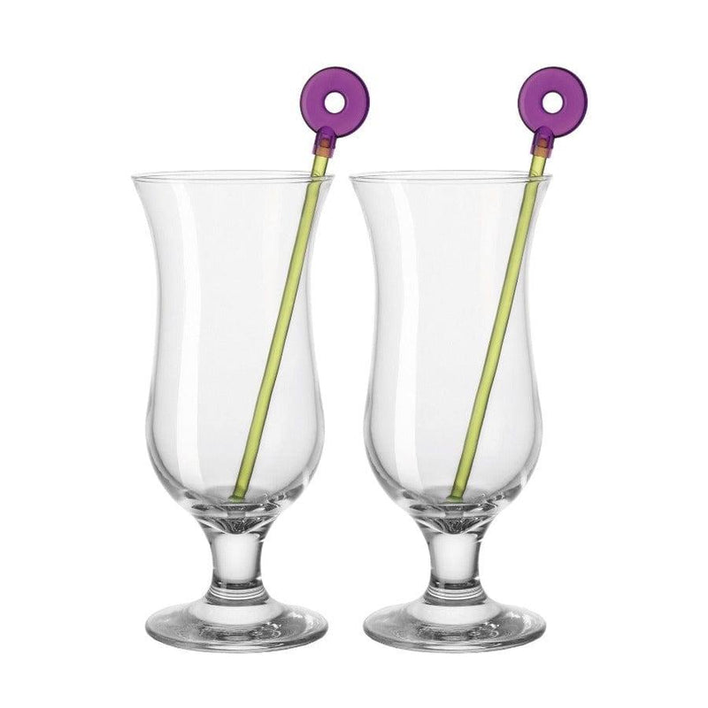 Leonardo Germany Hurricane Cocktail Glasses with Stirrers, Set of 2 - Modern Quests