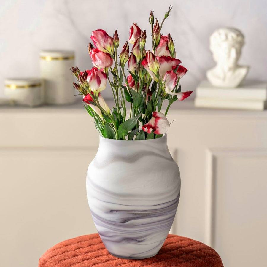Leonardo Germany Poesia Glass Vase - White Marble | Modern Quests