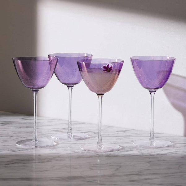 LSA International Aurora Martini Glasses 195ml, Set of 4 - Polar Violet