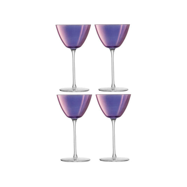 LSA International Aurora Martini Glasses, Set of 4 - Polar Violet - Modern Quests