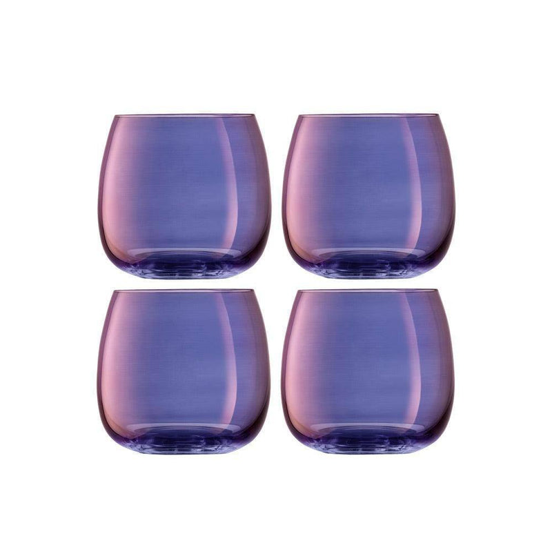 LSA International Aurora Stemless Glasses 370ml, Set of 4 - Polar Violet