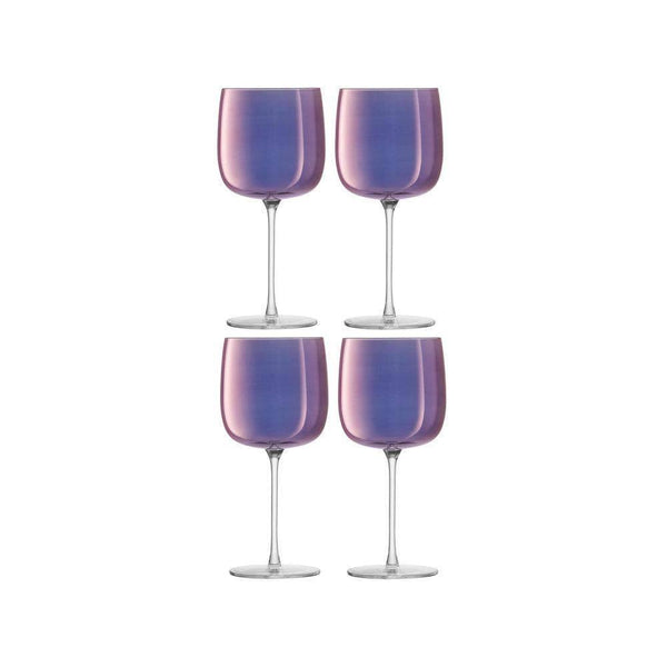 LSA International Aurora Wine Glasses 450ml, Set of 4 - Polar Violet