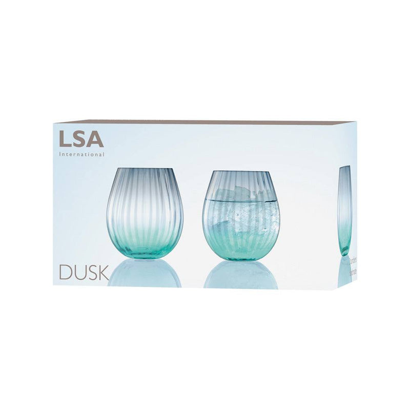 LSA International Dusk Tumbler 425ml, Set of 2 - Green & Grey