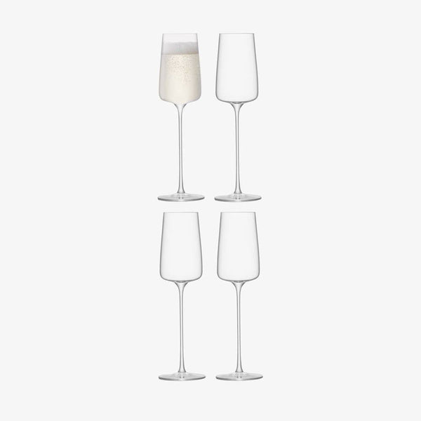 LSA International Metropolitan Champagne Flutes, Set of 4 - Modern Quests