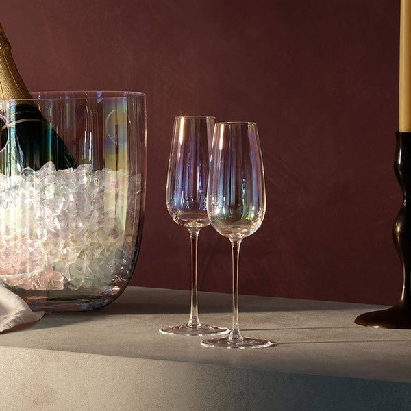 LSA International Pearl Champagne Flutes, Set of 4 - Modern Quests