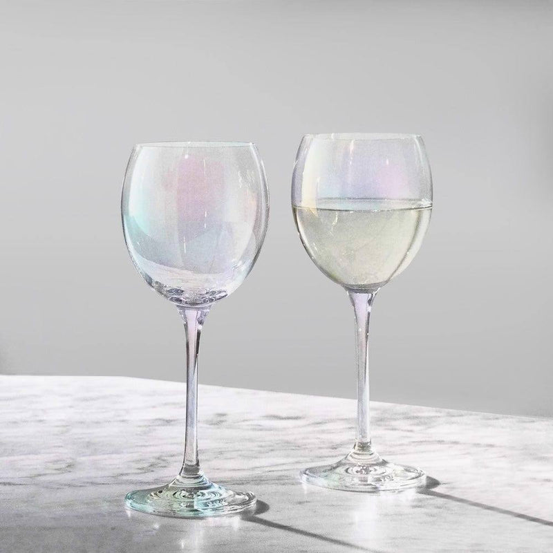 LSA International Polka Wine Glasses, Set of 2 - Mother of Pearl - Modern Quests