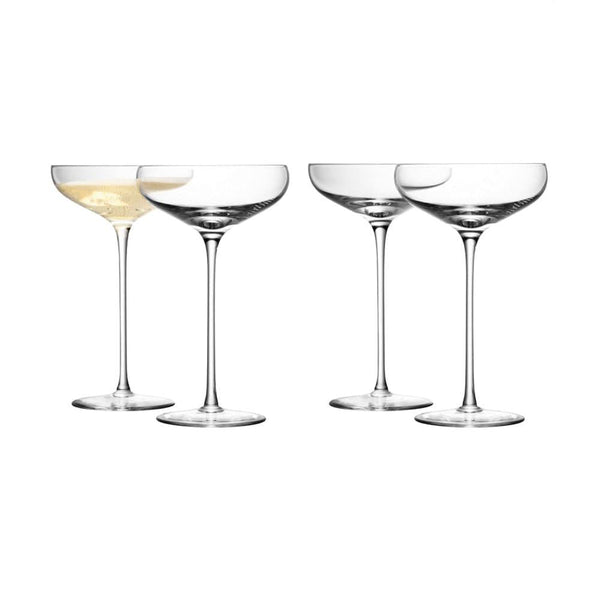 LSA International Wine Collection Champagne Saucers, Set of 4 - Modern Quests