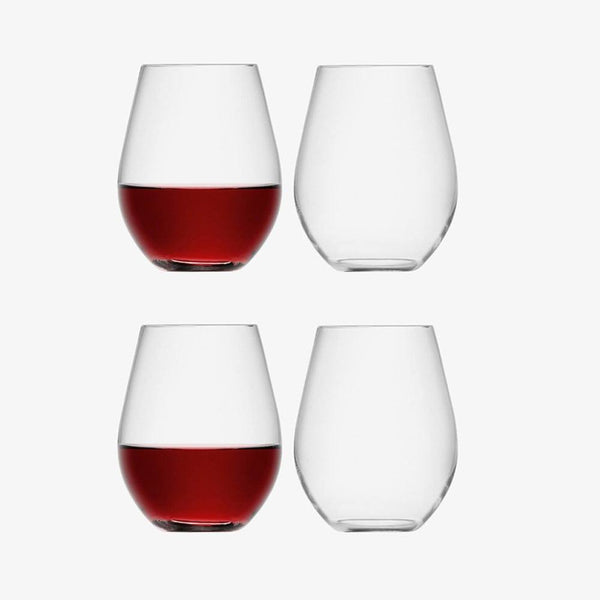LSA International Wine Collection Stemless Red Wine Glasses 530ml, Set of 4