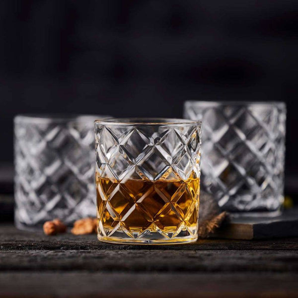 Lyngby Glas Diamond Whiskey Glasses 350ml, Set of 6