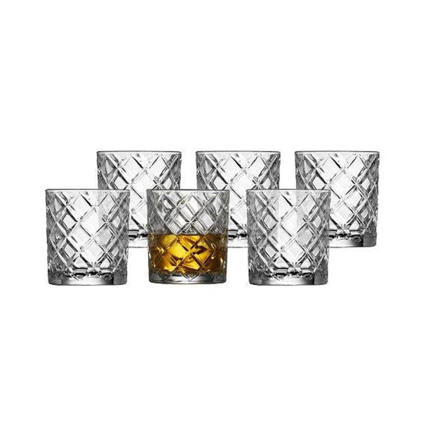 Lyngby Glas Diamond Whiskey Glasses 350ml, Set of 6