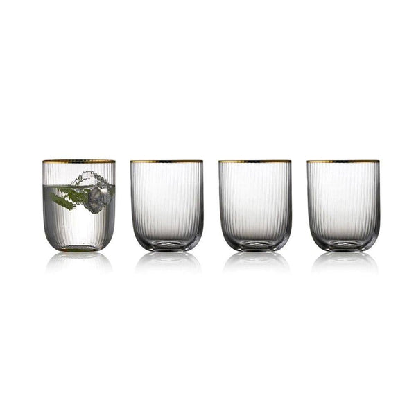 Lyngby Glas Palermo Gold Tumblers 350ml, Set of 4