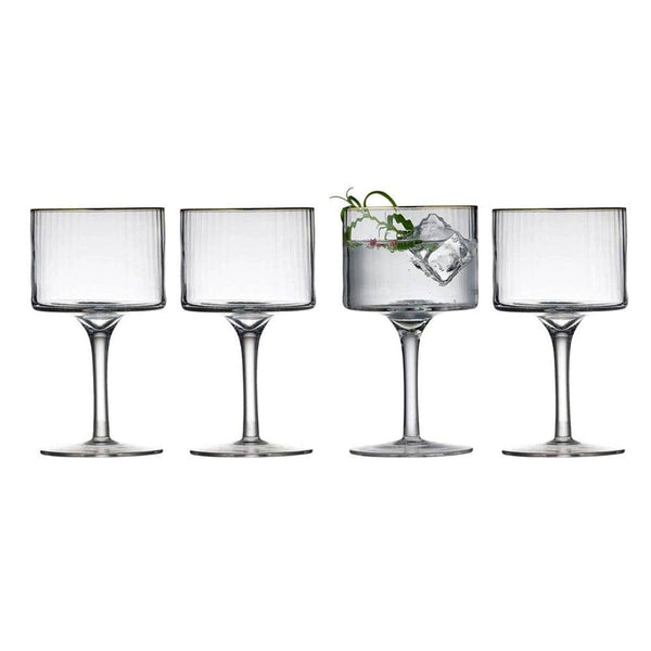 Lyngby Glas Palermo Gold Vintage Gin & Tonic Glasses, Set of 4 - Modern Quests