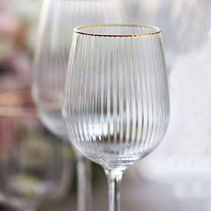 Lyngby Glas Palermo Gold White Wine Glasses, Set of 4 - Modern Quests
