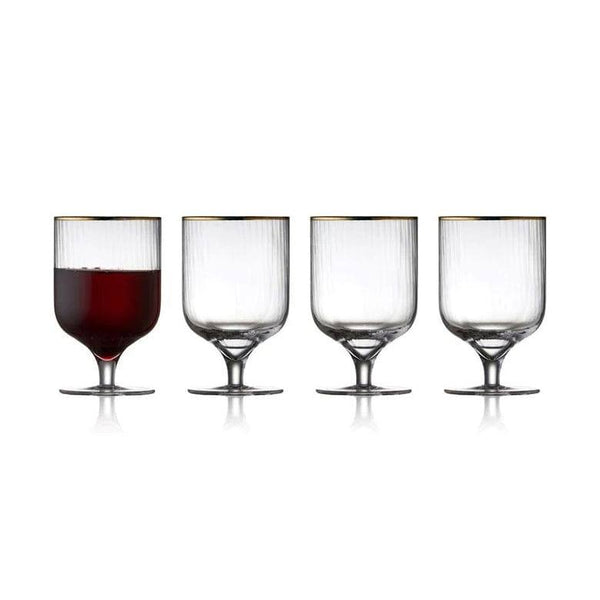 Lyngby Glas Palermo Gold Wine Glasses 300ml, Set of 4