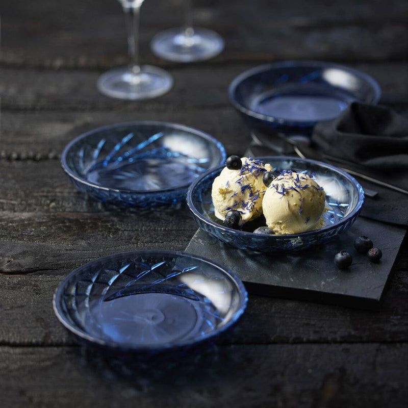 Lyngby Glas Sorrento Dessert Plates, Set of 4 - Blue