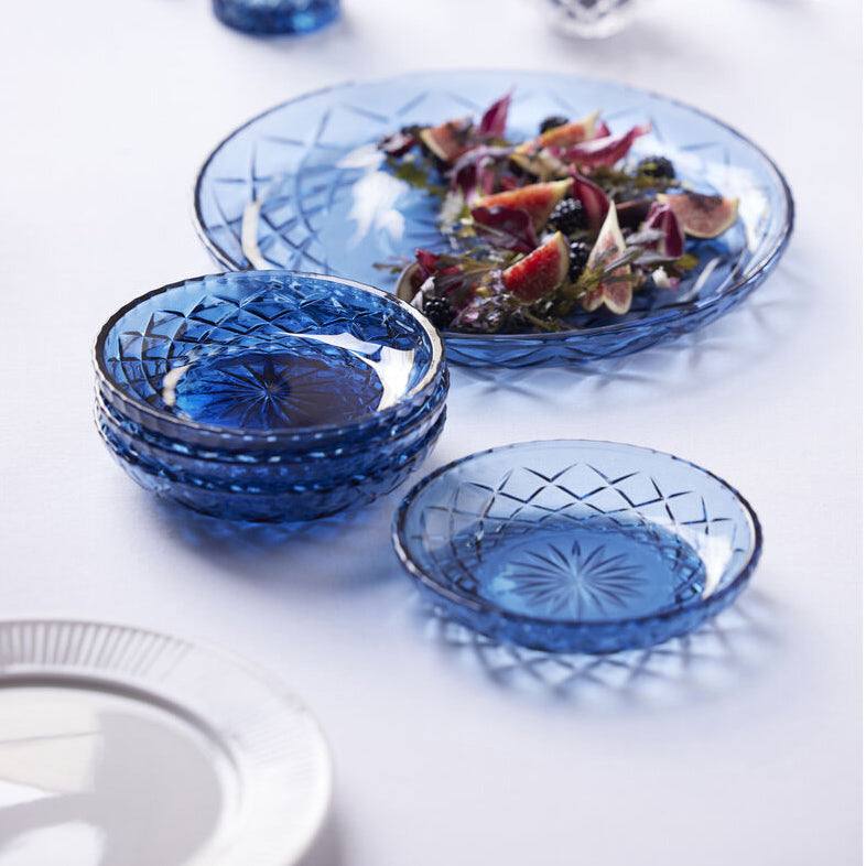 Lyngby Glas Sorrento Dessert Plates, Set of 4 - Blue