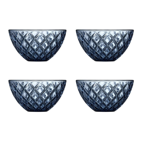 Lyngby Glas Sorrento Small Bowls, Set of 4 - Blue