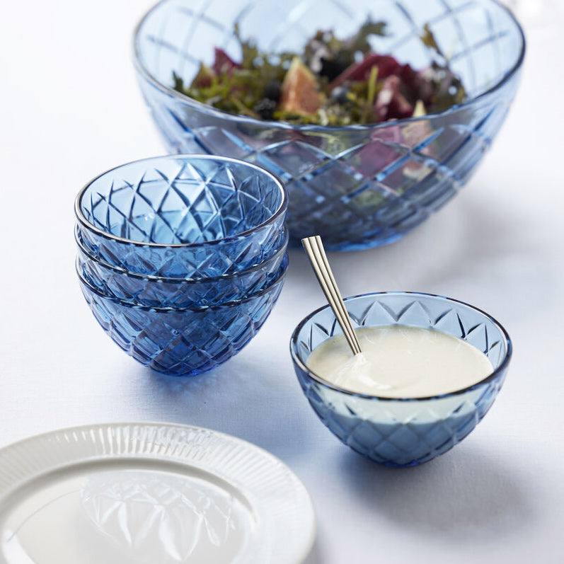 Lyngby Glas Sorrento Small Bowls, Set of 4 - Blue - Modern Quests
