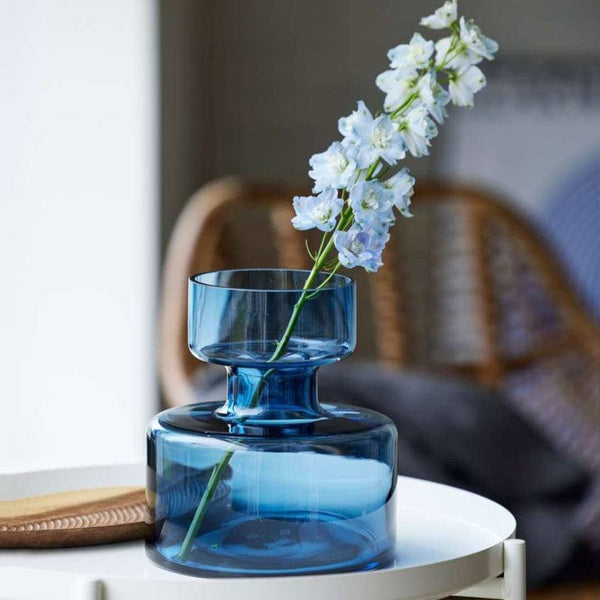 Lyngby Glas Tubular Glass Vase Medium - Blue