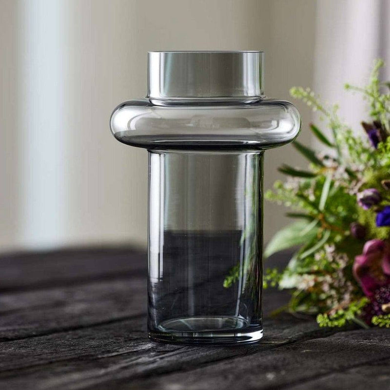 Lyngby Glas Tubular Glass Vase Tall - Smoke - Modern Quests