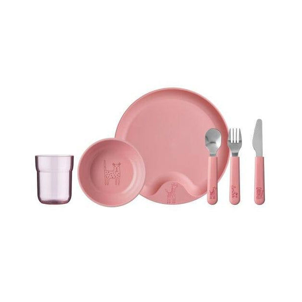 Mepal Netherlands Mio Kids 6-piece Dinner Set - Deep Pink - Modern Quests