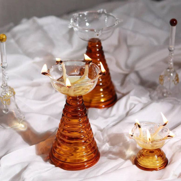 Muun Home Glass Diyas Gift Set - Amber