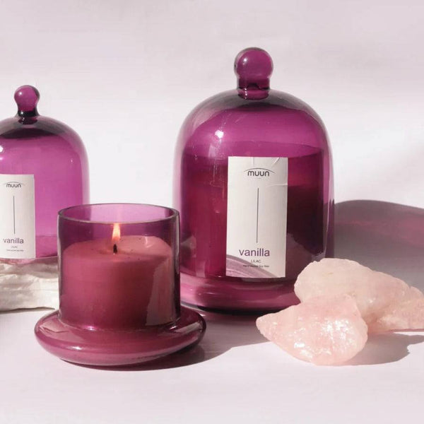 Muun Home Glass Dome Candle Large - Lilac