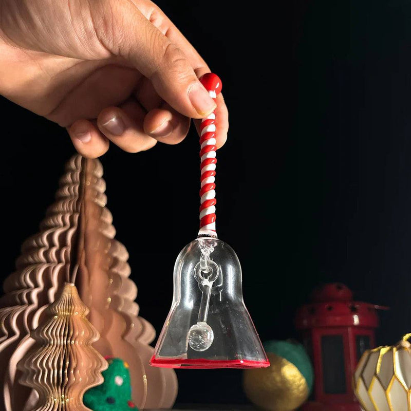 Muun Home Ringing Glass Bell - Candy Cane