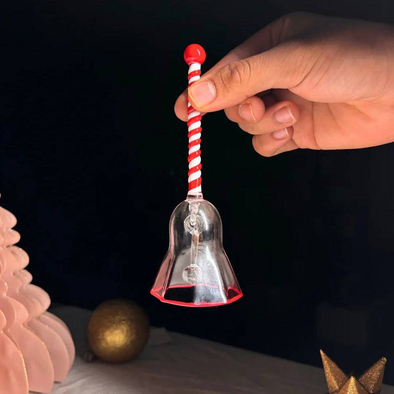 Muun Home Ringing Glass Bell - Candy Cane