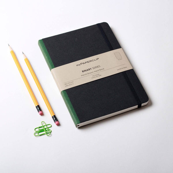 myPAPERCLIP Hardcover Notebook, Binary Series - Green