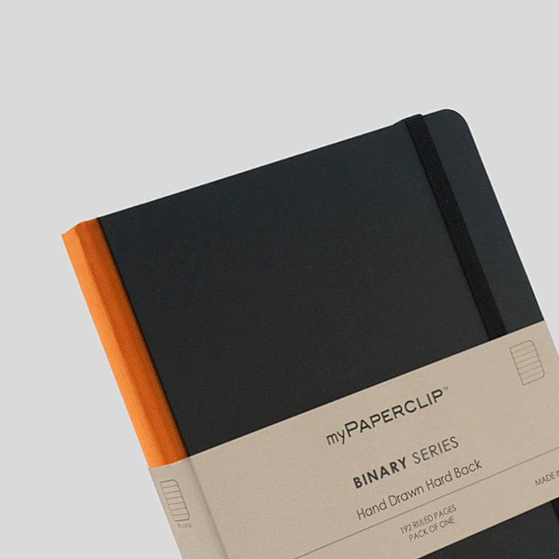 myPAPERCLIP Hardcover Notebook, Binary Series - Orange