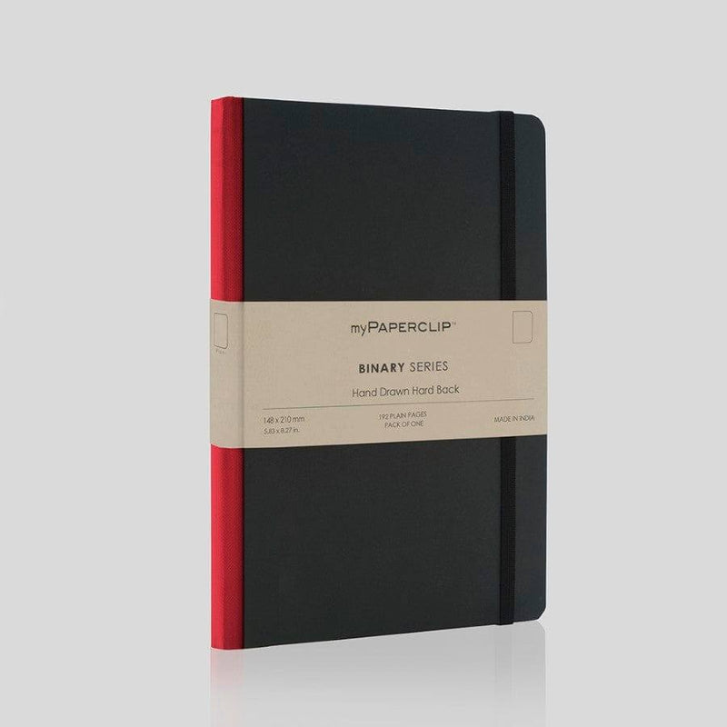 myPAPERCLIP Hardcover Notebook, Binary Series - Red - Modern Quests