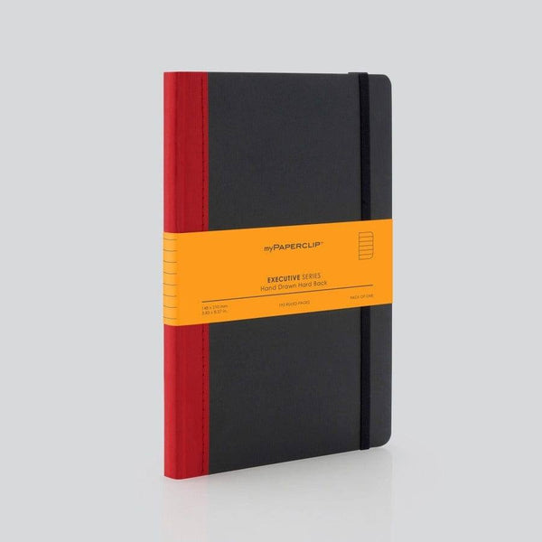 myPAPERCLIP Hardcover Notebook, Executive Series - Red - Modern Quests