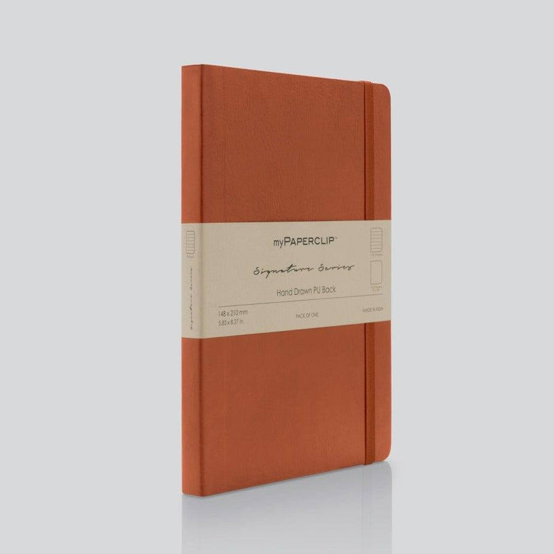 myPAPERCLIP PU Back Notebook, Signature Series - Tan - Modern Quests