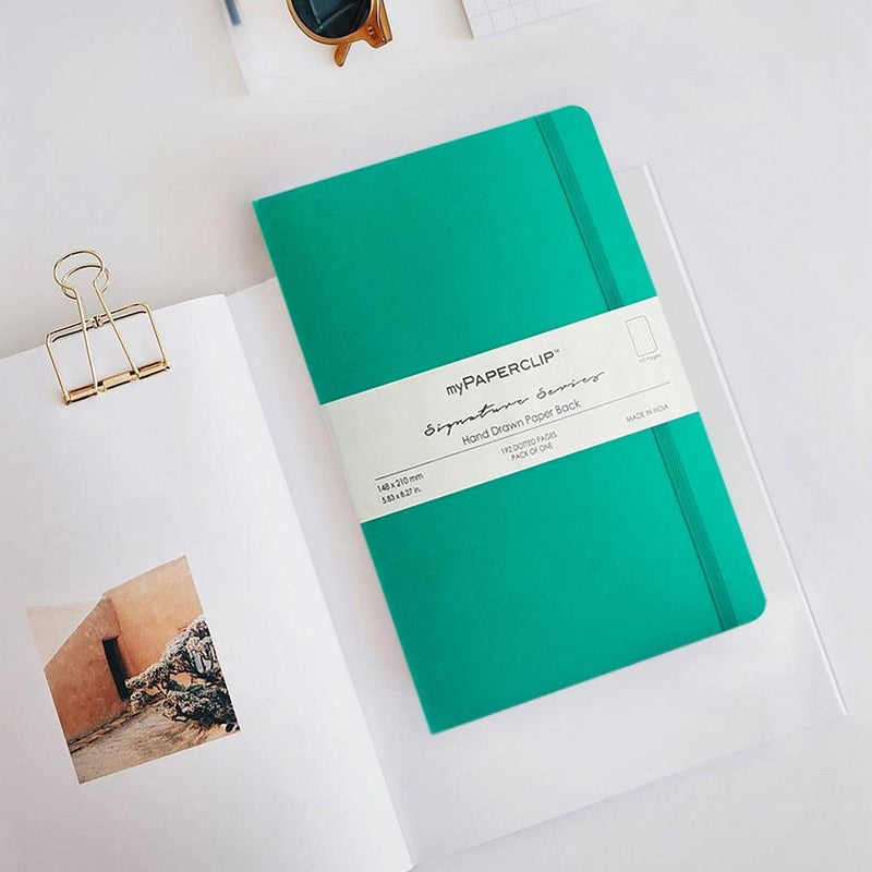 myPAPERCLIP Softcover Notebook, Signature Series - Sea Green - Modern Quests